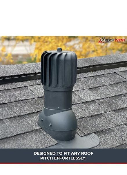 Roofivent iVent ROTO turbine vent installed on a residential shingle roof